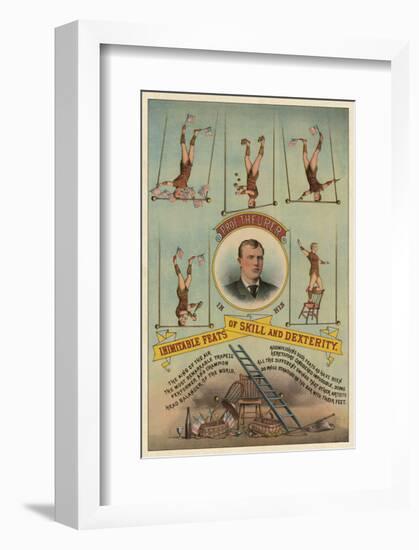 Prof.Theurer and his Inimitable Feats of Skills and Dexterity, c. 1883-Vintage Reproduction-Framed Art Print