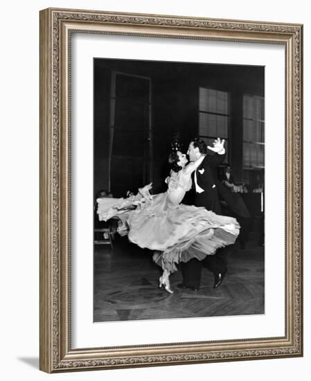 Professional Dancers Waltzing During a Show at the Rainbow Room Above Rockefeller Center-Peter Stackpole-Framed Photographic Print