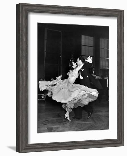 Professional Dancers Waltzing During a Show at the Rainbow Room Above Rockefeller Center-Peter Stackpole-Framed Photographic Print