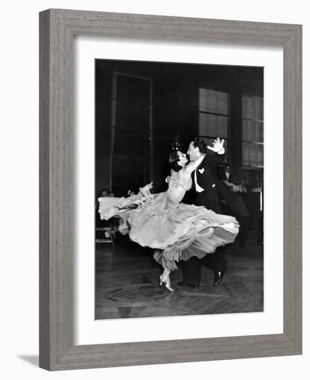 Professional Dancers Waltzing During a Show at the Rainbow Room Above Rockefeller Center-Peter Stackpole-Framed Photographic Print