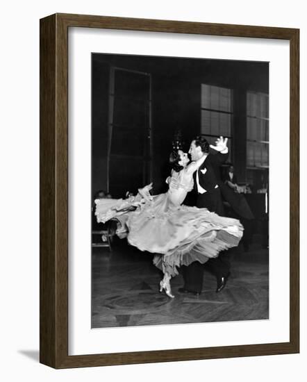 Professional Dancers Waltzing During a Show at the Rainbow Room Above Rockefeller Center-Peter Stackpole-Framed Photographic Print