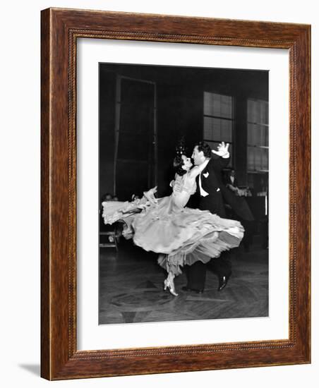 Professional Dancers Waltzing During a Show at the Rainbow Room Above Rockefeller Center-Peter Stackpole-Framed Photographic Print