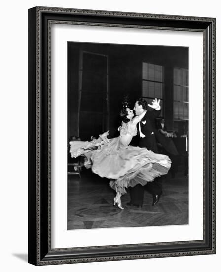 Professional Dancers Waltzing During a Show at the Rainbow Room Above Rockefeller Center-Peter Stackpole-Framed Photographic Print