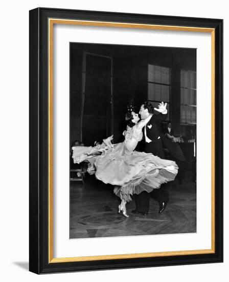 Professional Dancers Waltzing During a Show at the Rainbow Room Above Rockefeller Center-Peter Stackpole-Framed Photographic Print