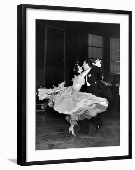 Professional Dancers Waltzing During a Show at the Rainbow Room Above Rockefeller Center-Peter Stackpole-Framed Premium Photographic Print