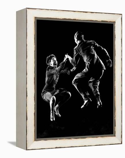 Professional Dancers Willa Mae Ricker and Leon James Show Off the Lindy Hop-Gjon Mili-Framed Premier Image Canvas