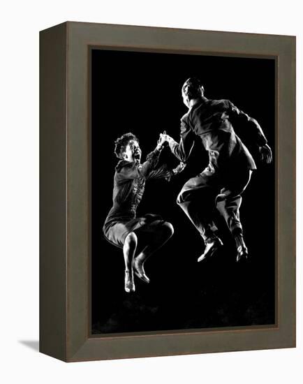 Professional Dancers Willa Mae Ricker and Leon James Show Off the Lindy Hop-Gjon Mili-Framed Premier Image Canvas