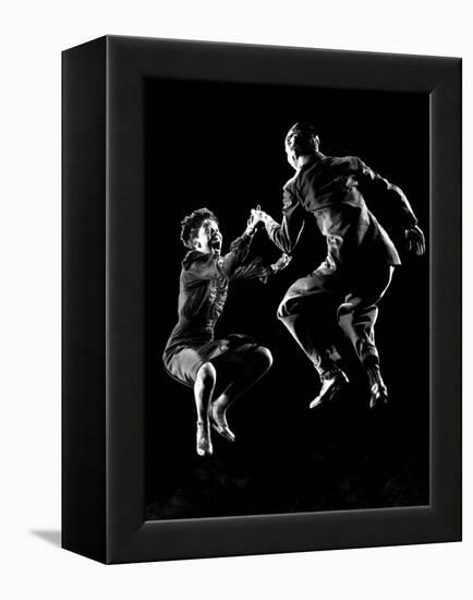 Professional Dancers Willa Mae Ricker and Leon James Show Off the Lindy Hop-Gjon Mili-Framed Premier Image Canvas