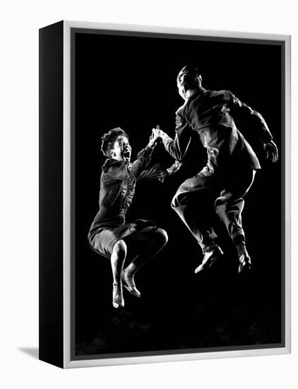 Professional Dancers Willa Mae Ricker and Leon James Show Off the Lindy Hop-Gjon Mili-Framed Premier Image Canvas