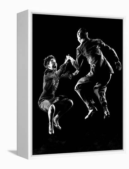 Professional Dancers Willa Mae Ricker and Leon James Show Off the Lindy Hop-Gjon Mili-Framed Premier Image Canvas