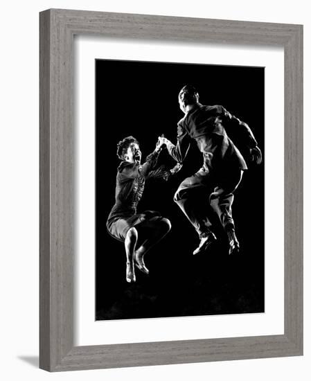 Professional Dancers Willa Mae Ricker and Leon James Show Off the Lindy Hop-Gjon Mili-Framed Photographic Print