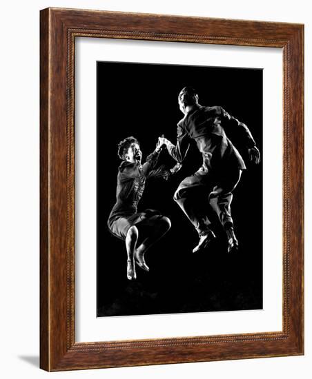 Professional Dancers Willa Mae Ricker and Leon James Show Off the Lindy Hop-Gjon Mili-Framed Photographic Print