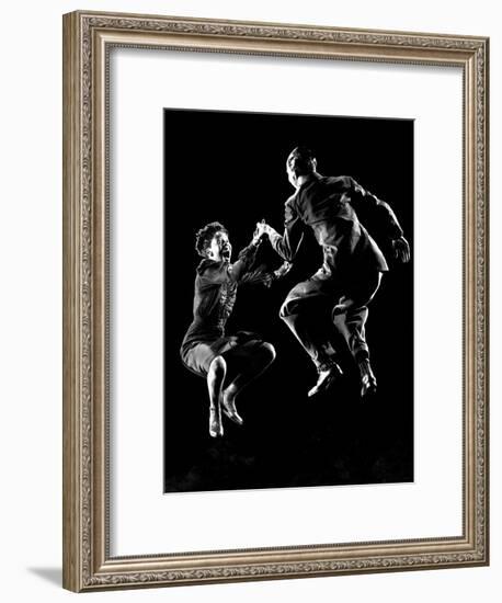 Professional Dancers Willa Mae Ricker and Leon James Show Off the Lindy Hop-Gjon Mili-Framed Photographic Print