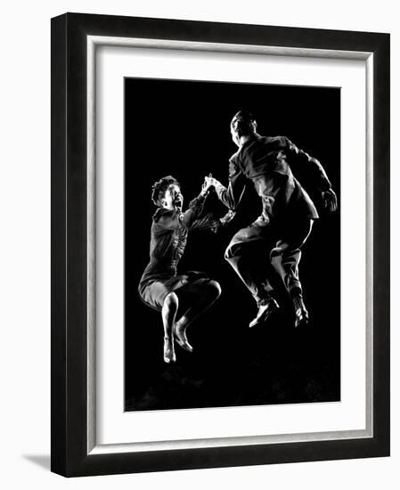 Professional Dancers Willa Mae Ricker and Leon James Show Off the Lindy Hop-Gjon Mili-Framed Photographic Print