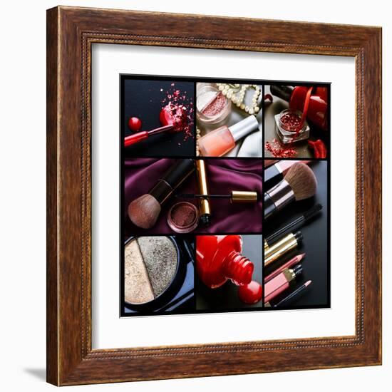 Professional Make-Up Collage-Subbotina Anna-Framed Art Print