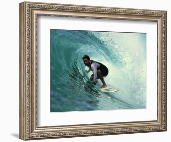 Professional Surfer Riding a Wave-Rick Doyle-Framed Photographic Print