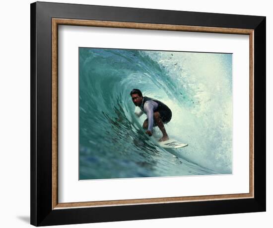 Professional Surfer Riding a Wave-Rick Doyle-Framed Photographic Print