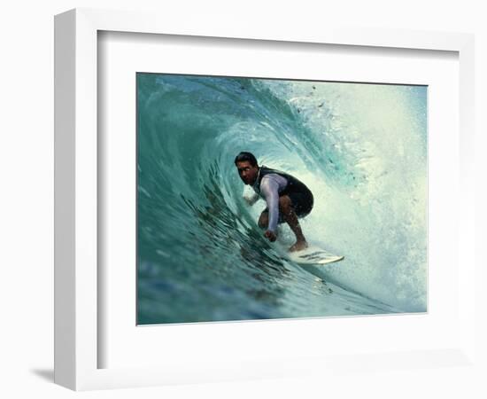 Professional Surfer Riding a Wave-Rick Doyle-Framed Photographic Print