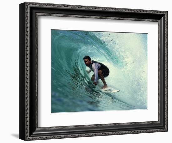 Professional Surfer Riding a Wave-Rick Doyle-Framed Photographic Print