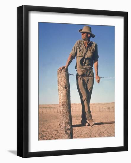 Professional Wild Horse Hunter George Girdler at His Homestead in the Outback of Australia-George Silk-Framed Photographic Print