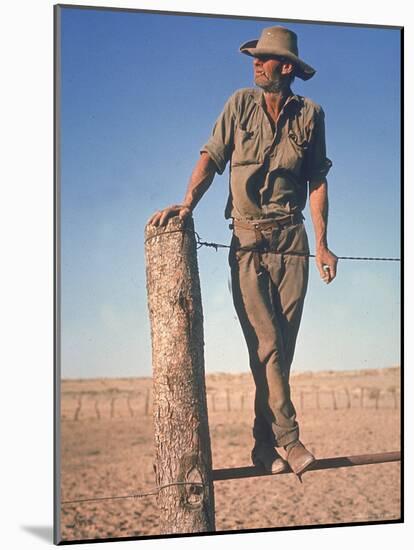 Professional Wild Horse Hunter George Girdler at His Homestead in the Outback of Australia-George Silk-Mounted Photographic Print