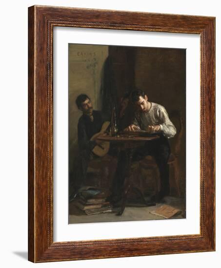 Professionals at Rehearsal, 1883 (Oil on Canvas)-Thomas Cowperthwait Eakins-Framed Giclee Print