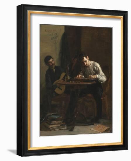 Professionals at Rehearsal, 1883 (Oil on Canvas)-Thomas Cowperthwait Eakins-Framed Giclee Print