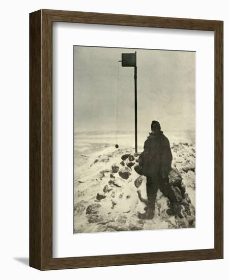 'Professor David Standing By Mawson's Anemometer', c1908, (1909)-Unknown-Framed Photographic Print