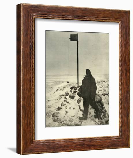 'Professor David Standing By Mawson's Anemometer', c1908, (1909)-Unknown-Framed Photographic Print