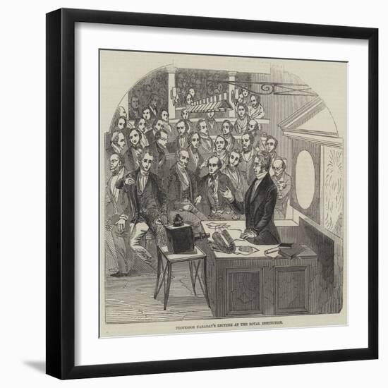 Professor Faraday's Lecture at the Royal Institution-null-Framed Giclee Print