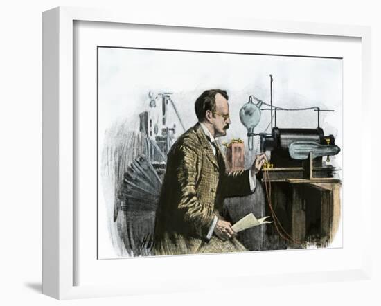 Professor J. J. Thomson in His Laboratory-null-Framed Giclee Print