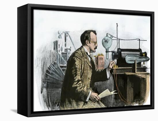 Professor J. J. Thomson in His Laboratory-null-Framed Premier Image Canvas