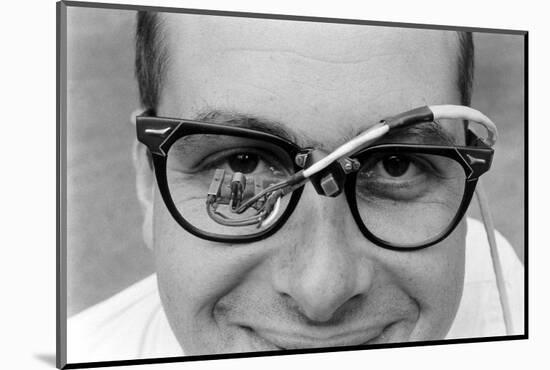 Professor Laurence R. Young Wearing Glasses Measuring Eye Movement, 1967-Leonard Mccombe-Mounted Photographic Print