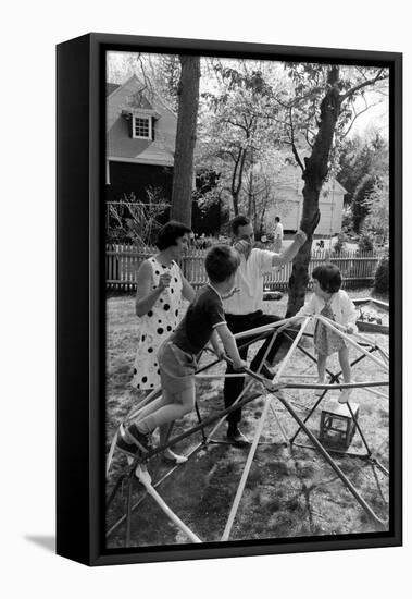 Professor Laurence R. Young with Wife and Children Eliot and Leslie, Massachusetts, 1967-Leonard Mccombe-Framed Premier Image Canvas