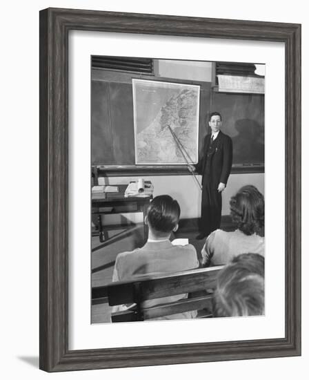 Professor Teaching the Students About Palestine's Geography-Bernard Hoffman-Framed Photographic Print