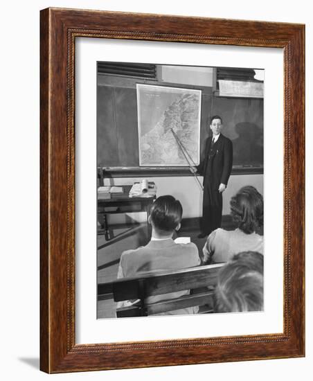 Professor Teaching the Students About Palestine's Geography-Bernard Hoffman-Framed Photographic Print