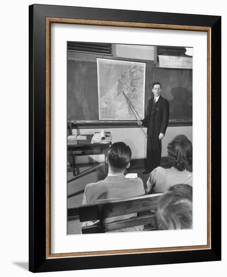 Professor Teaching the Students About Palestine's Geography-Bernard Hoffman-Framed Photographic Print