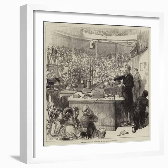 Professor Tyndall Lecturing at the Royal Institution-null-Framed Giclee Print