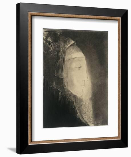 Profil de lumière: profil de femme voilée-Odilon Redon-Framed Giclee Print