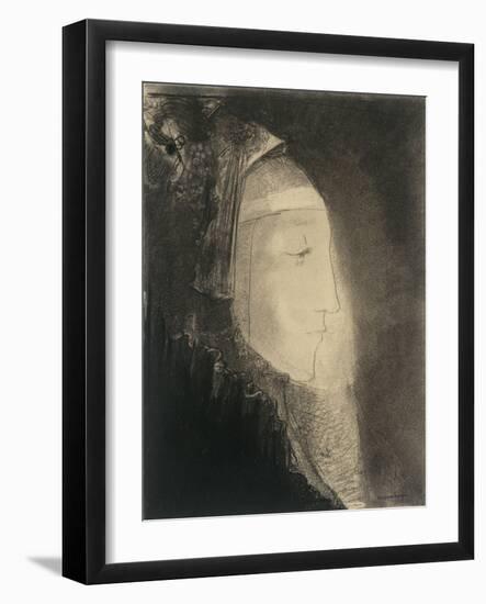 Profil de lumière: profil de femme voilée-Odilon Redon-Framed Premium Giclee Print