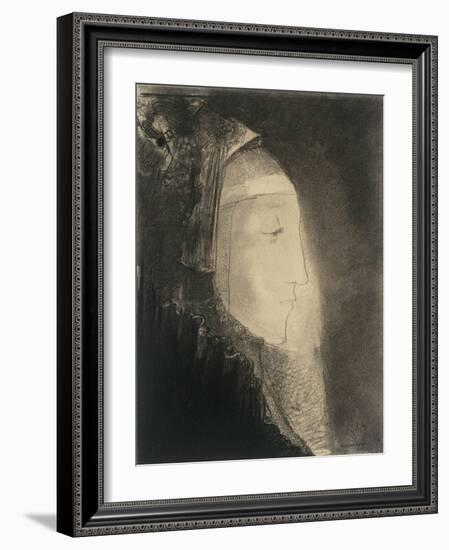 Profil de lumière: profil de femme voilée-Odilon Redon-Framed Premium Giclee Print