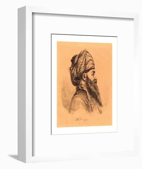 Profile Head of Oriental in Turban, 1820, Lithograph-Dominique Vivant Denon-Framed Giclee Print