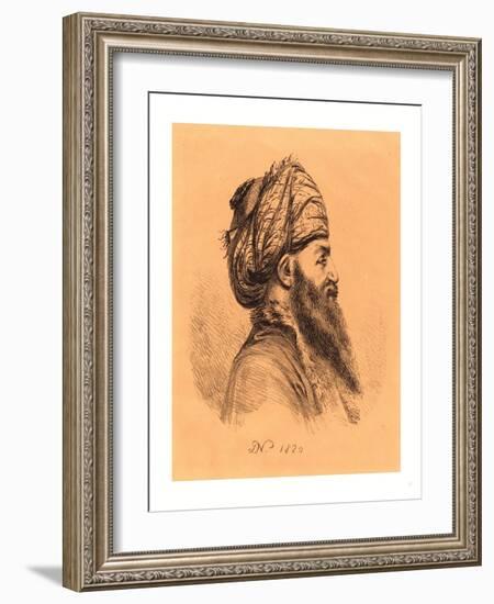 Profile Head of Oriental in Turban, 1820, Lithograph-Dominique Vivant Denon-Framed Giclee Print