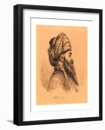 Profile Head of Oriental in Turban, 1820, Lithograph-Dominique Vivant Denon-Framed Giclee Print
