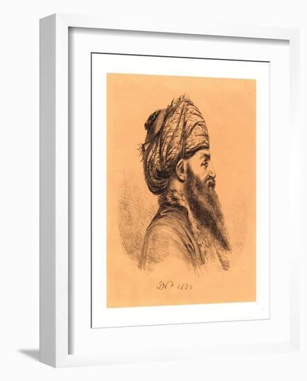 Profile Head of Oriental in Turban, 1820, Lithograph-Dominique Vivant Denon-Framed Giclee Print