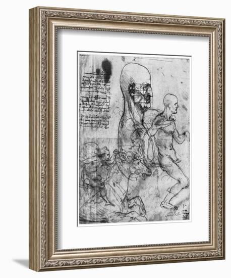 Profile of a Man's Head and Studies of Two Riders, C1490 and C1504-Leonardo da Vinci-Framed Giclee Print