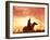 Profile of a Stockman on a Horse Against the Sunset, Queensland, Australia, Pacific-Mark Mawson-Framed Photographic Print