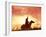Profile of a Stockman on a Horse Against the Sunset, Queensland, Australia, Pacific-Mark Mawson-Framed Photographic Print