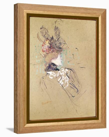 Profile of a Woman, 1896 (Oil on Card)-Henri de Toulouse-Lautrec-Framed Premier Image Canvas