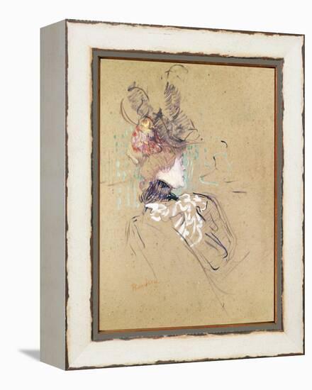 Profile of a Woman, 1896 (Oil on Card)-Henri de Toulouse-Lautrec-Framed Premier Image Canvas